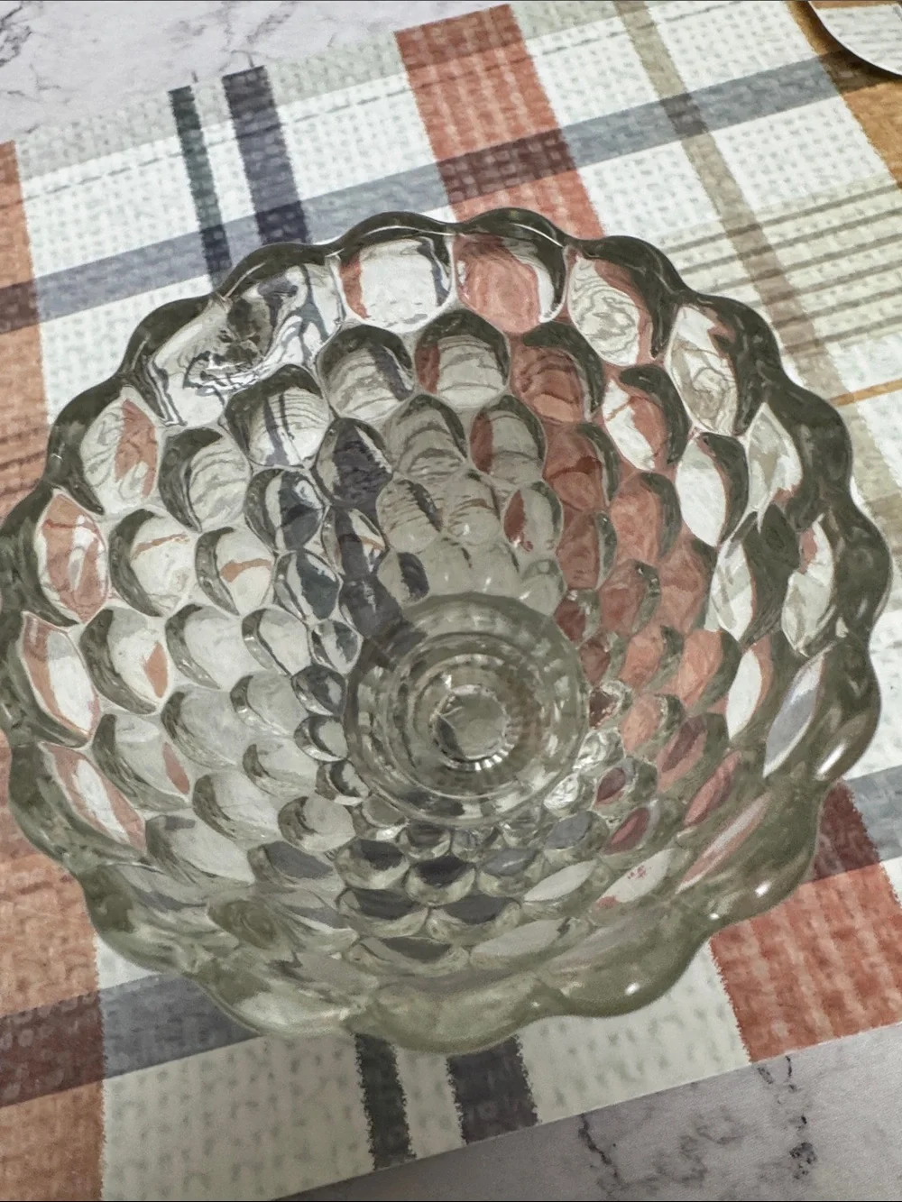 Vintage Avon Clear Bubble Glass Pedestal Vase - Home Accents
